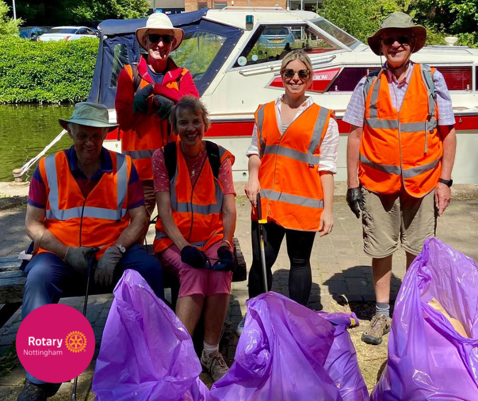Litter Pick along Nottingham Canal July 2022 Rotary Club of Nottingham